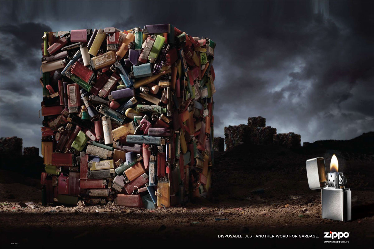 Zippo Print Advert By Brunner Garbage, 2 Ads of the World™