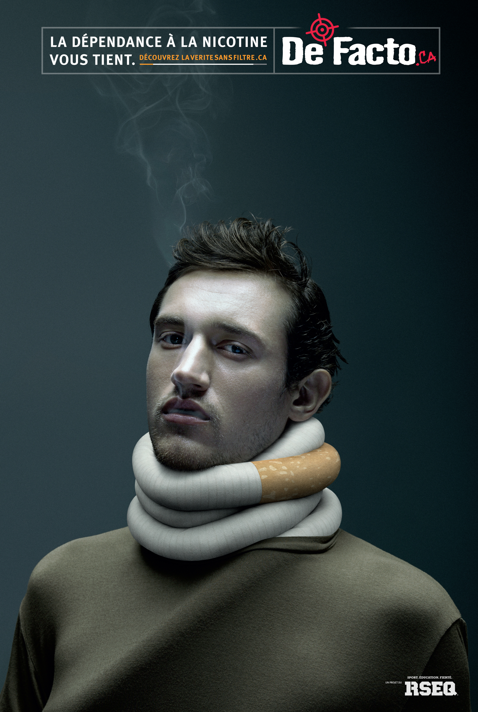 RSEQ / De Facto Print Advert By K72 Nicotine addiction man Ads of