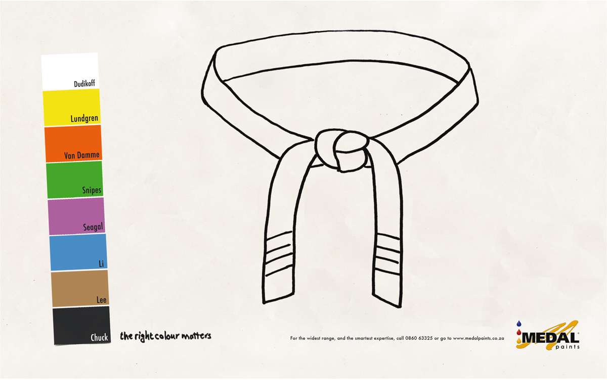 Medal Paints Print Advert By Lowe: Karate belt  Ads of 