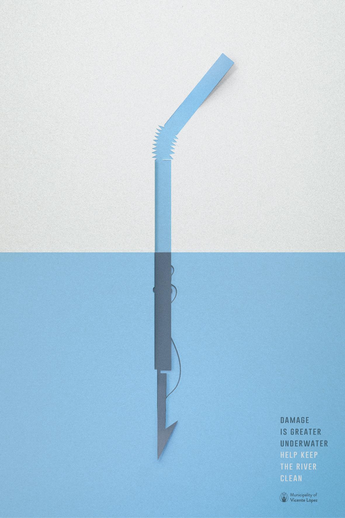 Municipalidad de Vicente López Print Advert By Don Underwater Damage Straw Ads of the World™