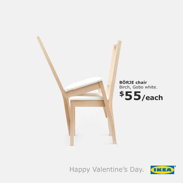 ikea outdoor advert by bbh valentine s day chairs ads of the world
