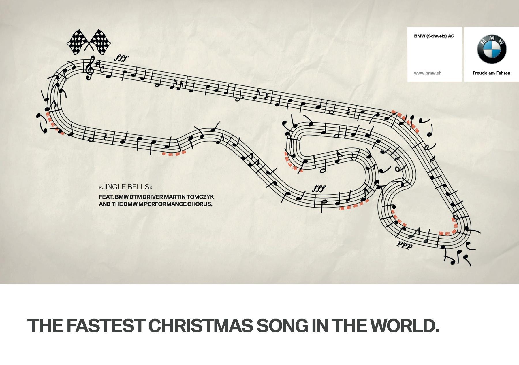 BMW Print Advert By FCB The Fastest Christmas Song in the World Ads