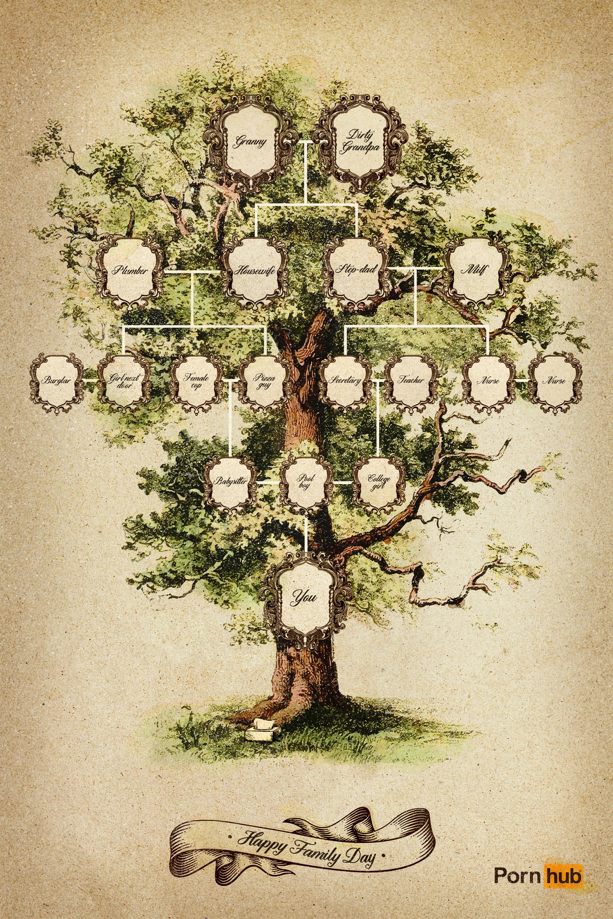 pornhub print advert by brad family tree for family day ads of family tree photo