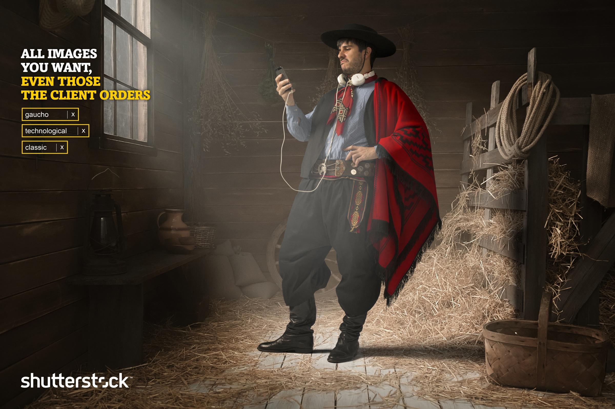 Shutterstock Print Advert By Champe Gaucho, Technological, Classic