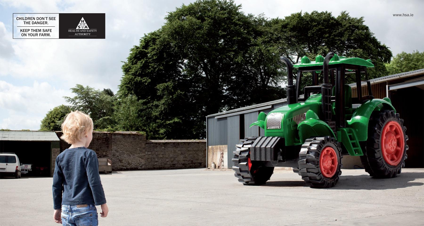 The Health and Safety Authority Print Advert By McCann Tractor Ads