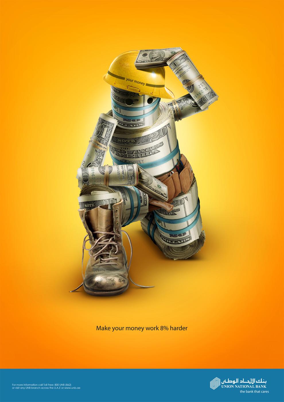 UNB Print Advert By FP7: Hard Working Money | Ads of the ...