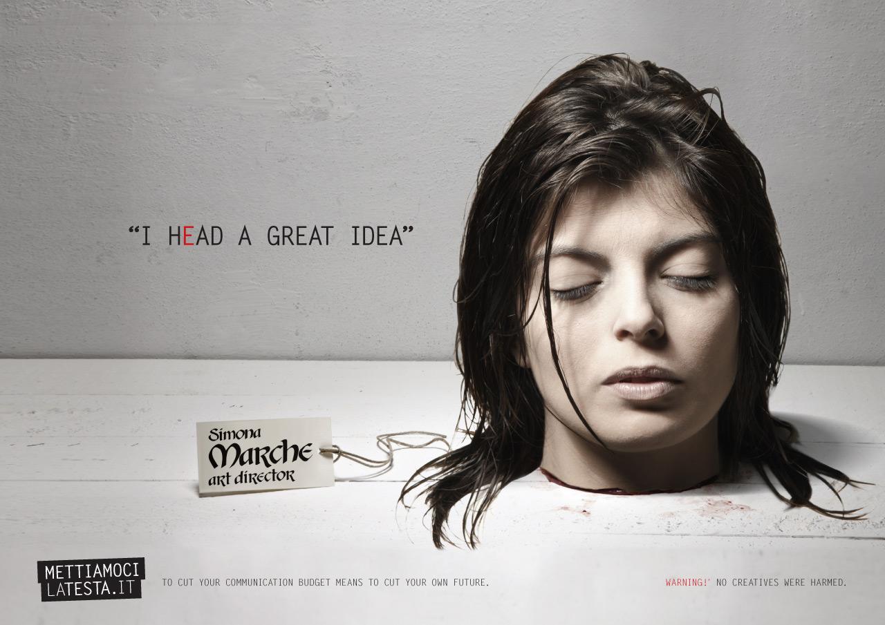 mettiamocilatesta it print advert by milc i head an idea art advertisement idea
