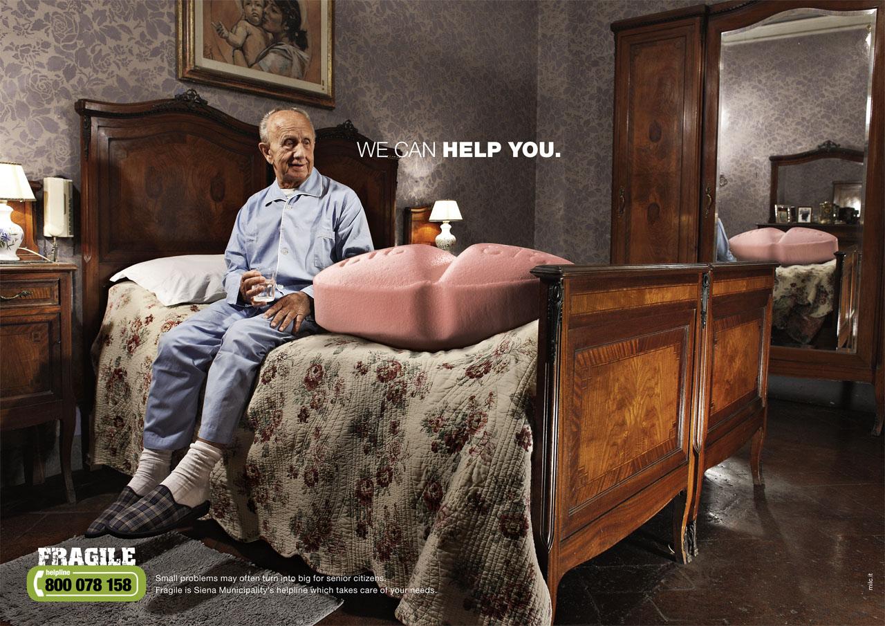 Fragile Print Advert By Milc: We can help you, Pill | Ads