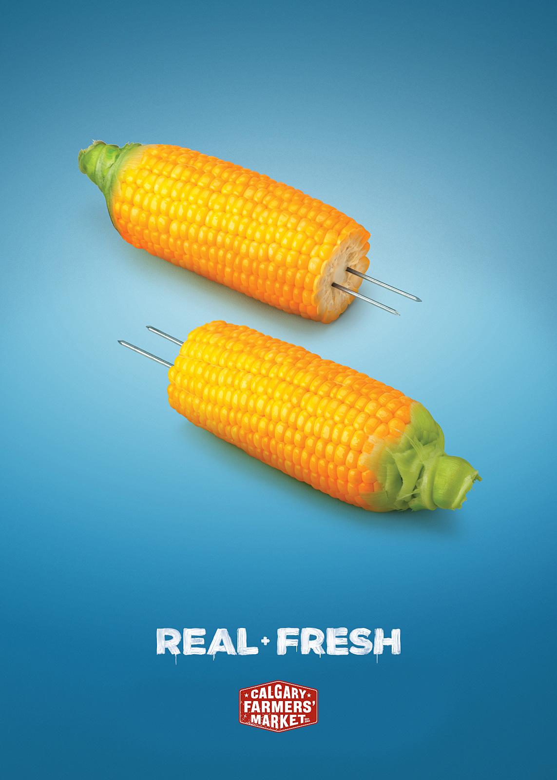 microwave with egg of  Wax:  By Corn Calgary Print Advert Farmers' Ads Market