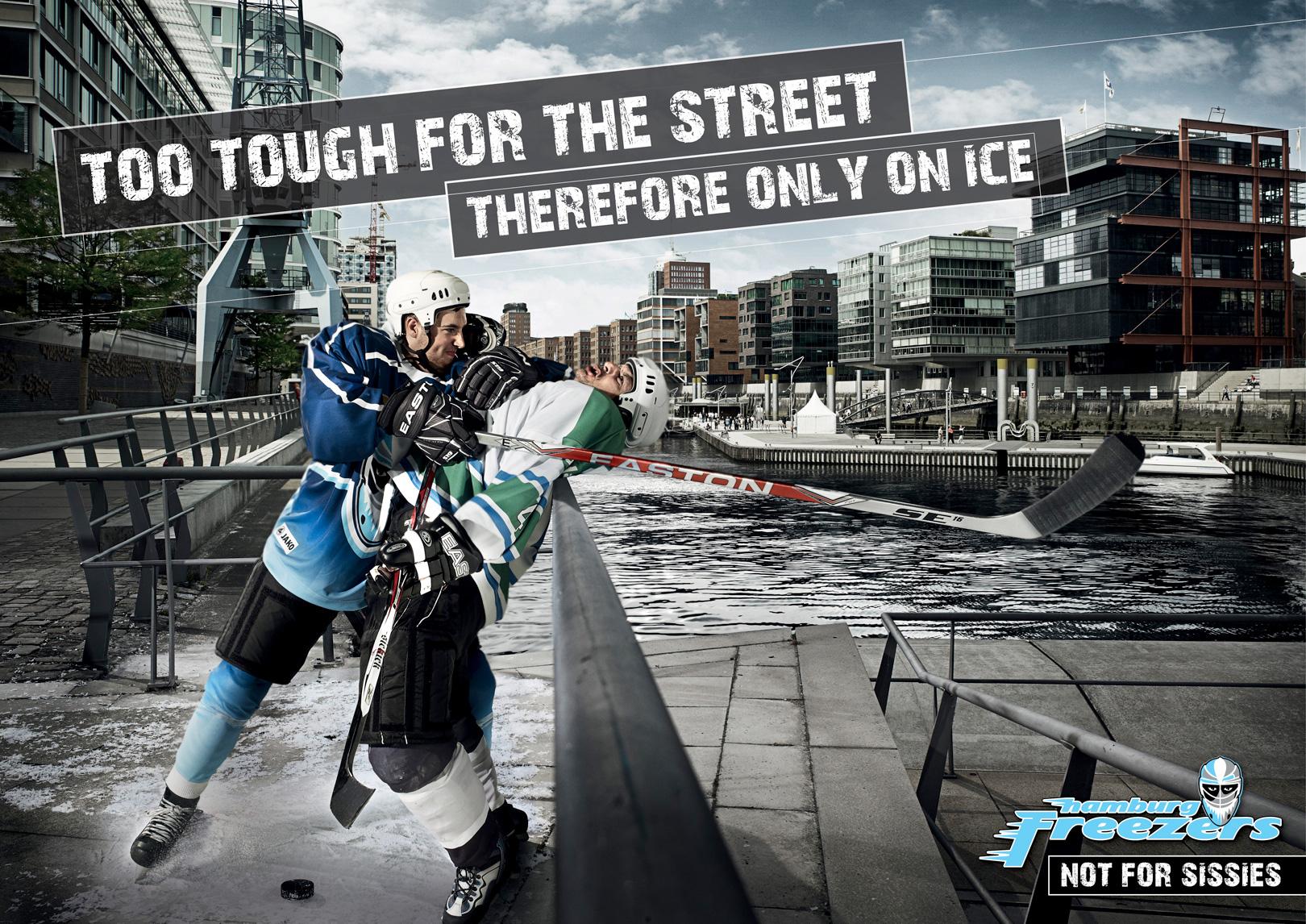 Hamburg Freezers Print Advert By Leagas Delaney Only on ice, 4 Ads