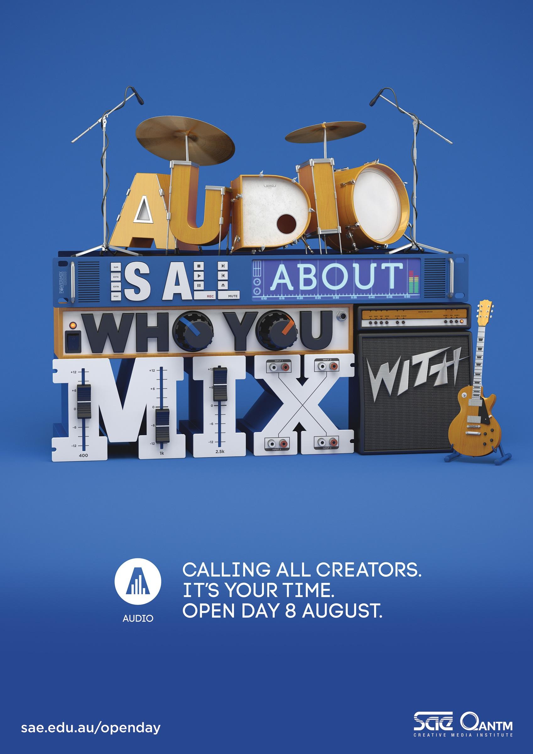 SAE QANTM Creative Media Institute Print Advert By Rumble Open day