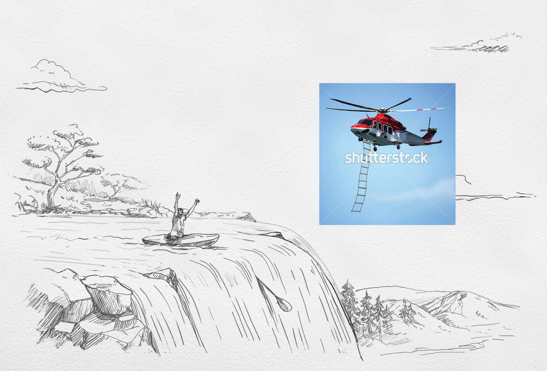Shutterstock Print Ad - Waterfall