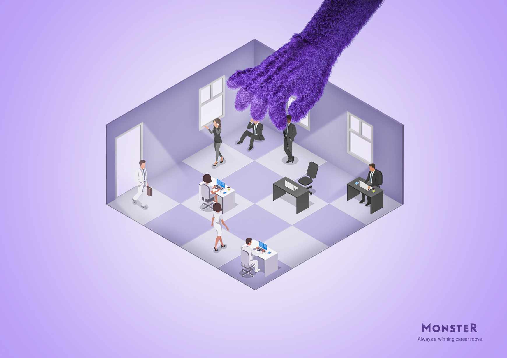 Advertisement by Miami Ad School, Germany Monster Print Ad - Career Moves, 1