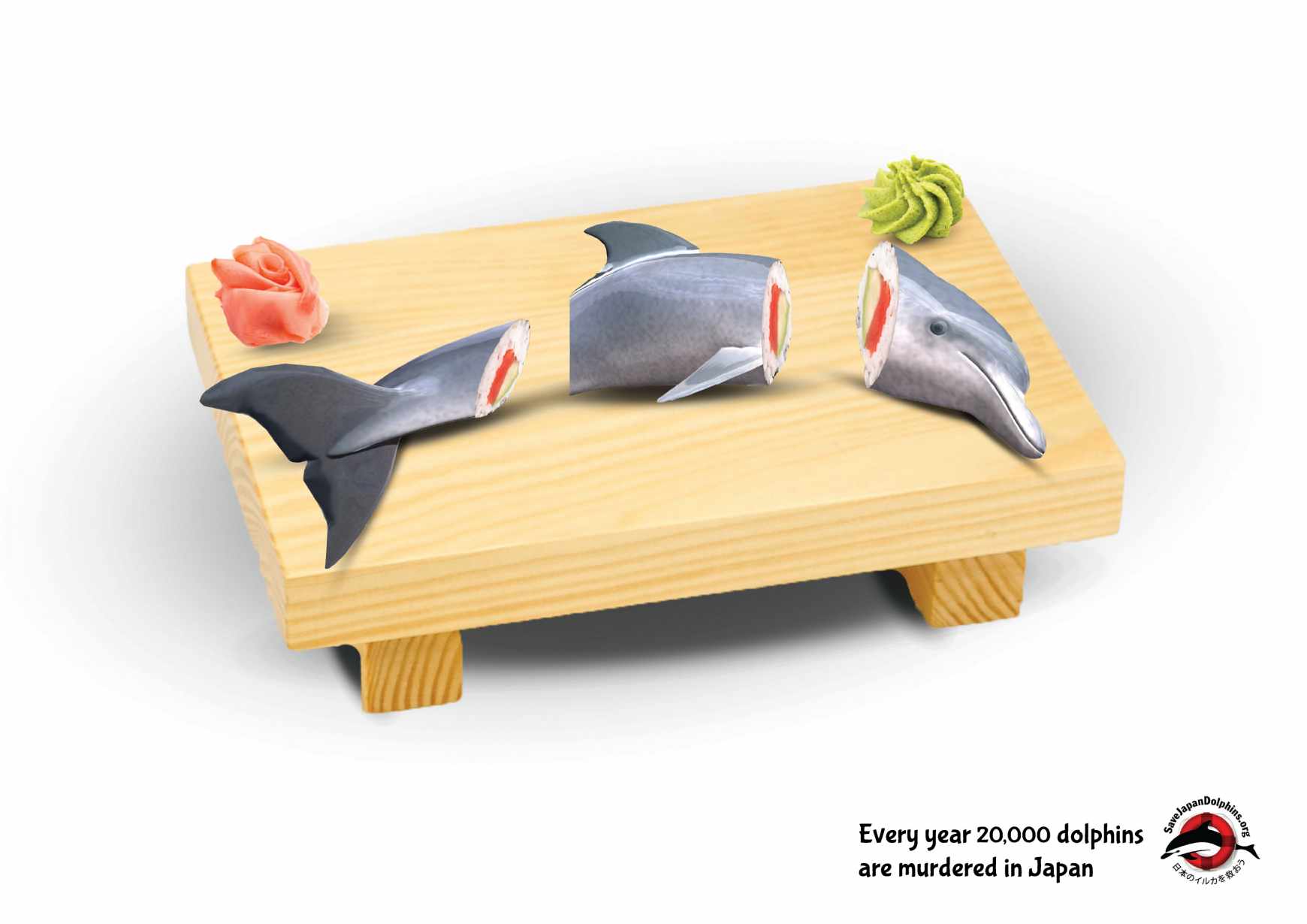 Save Japan Dolphins Print Ad - Dolphins Are Not Food, 2