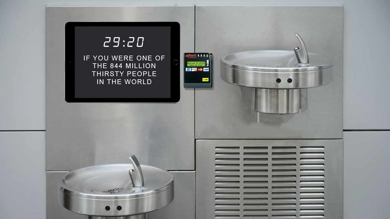 WaterAid Outdoor Ad - 30 Minutes a Day - Water Fountain 