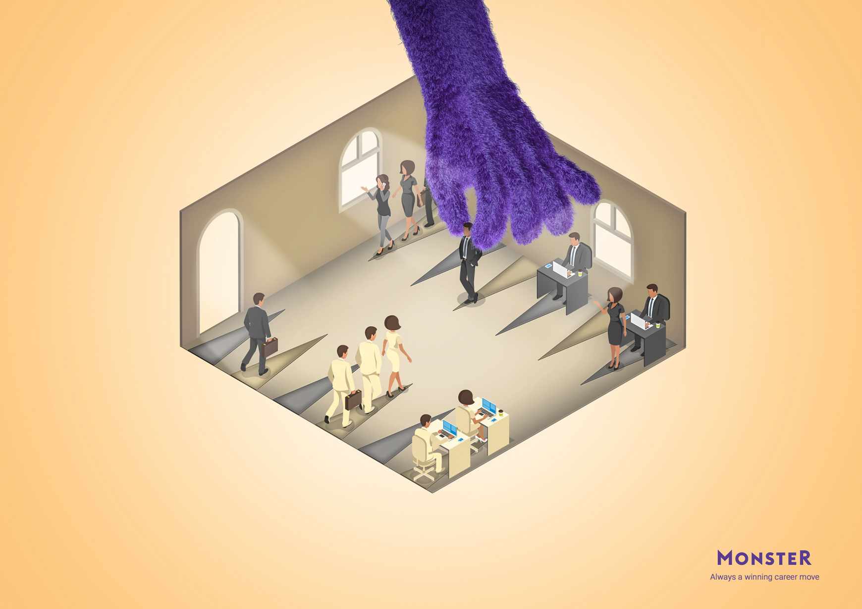 Advertisement by Miami Ad School, Germany Monster Print Ad - Career Moves, 3