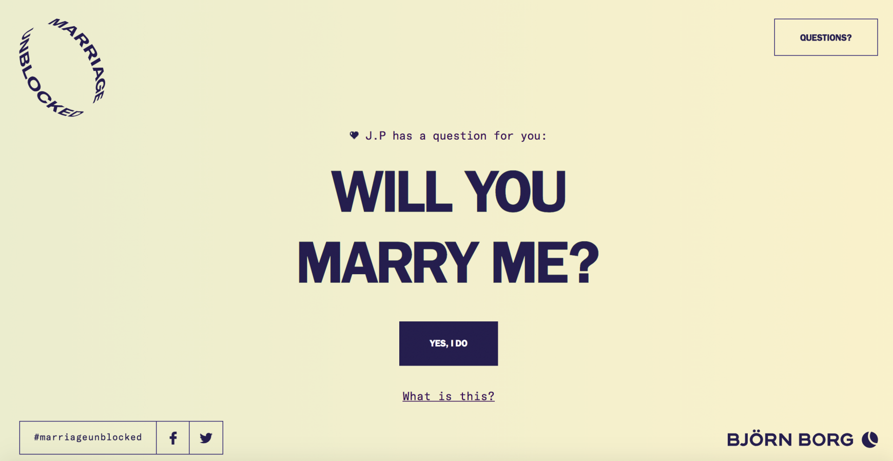 Björn Borg Integrated Ad - Marriage Unblocked