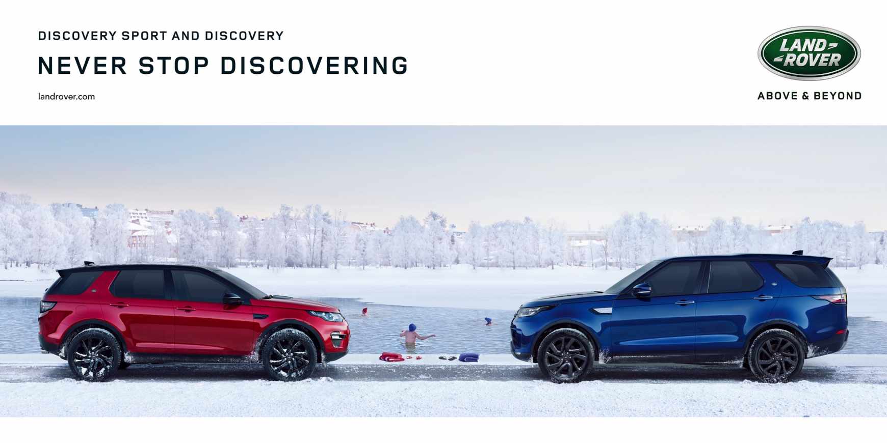 Land Rover Print Ad - Winter Swim 