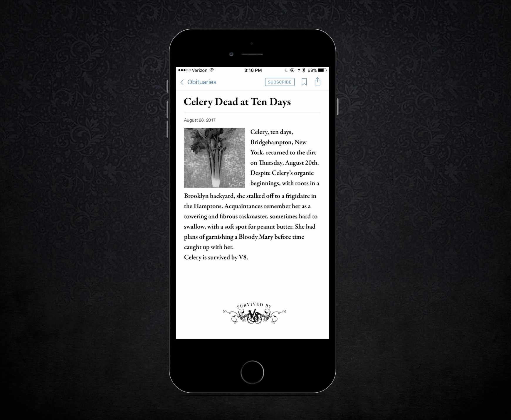 V8 Integrated Ad - Survived by V8