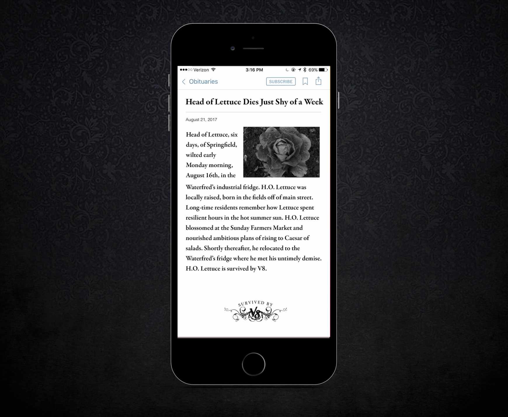 V8 Integrated Ad - Survived by V8