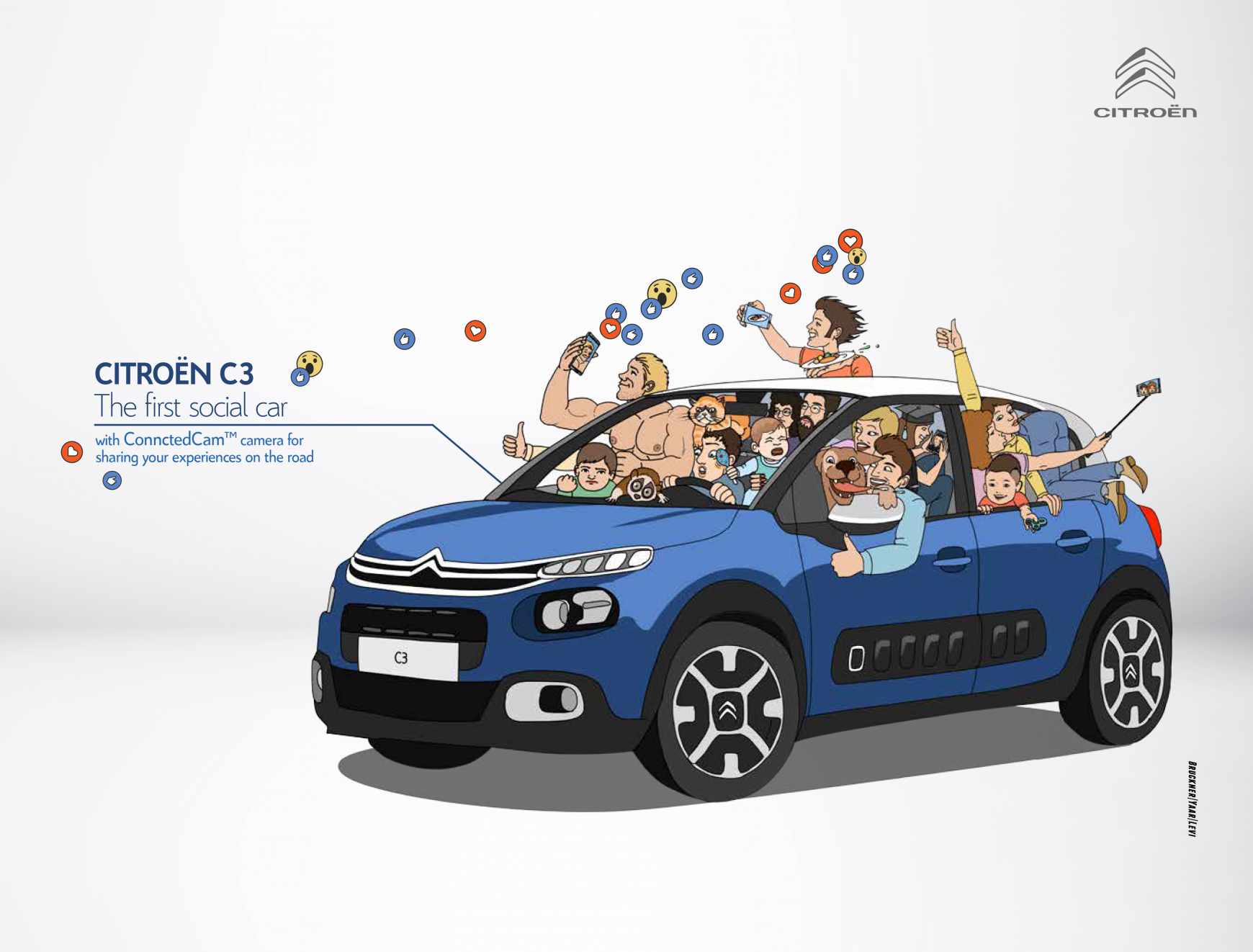 Citroën Print Ad - The First Social Car 