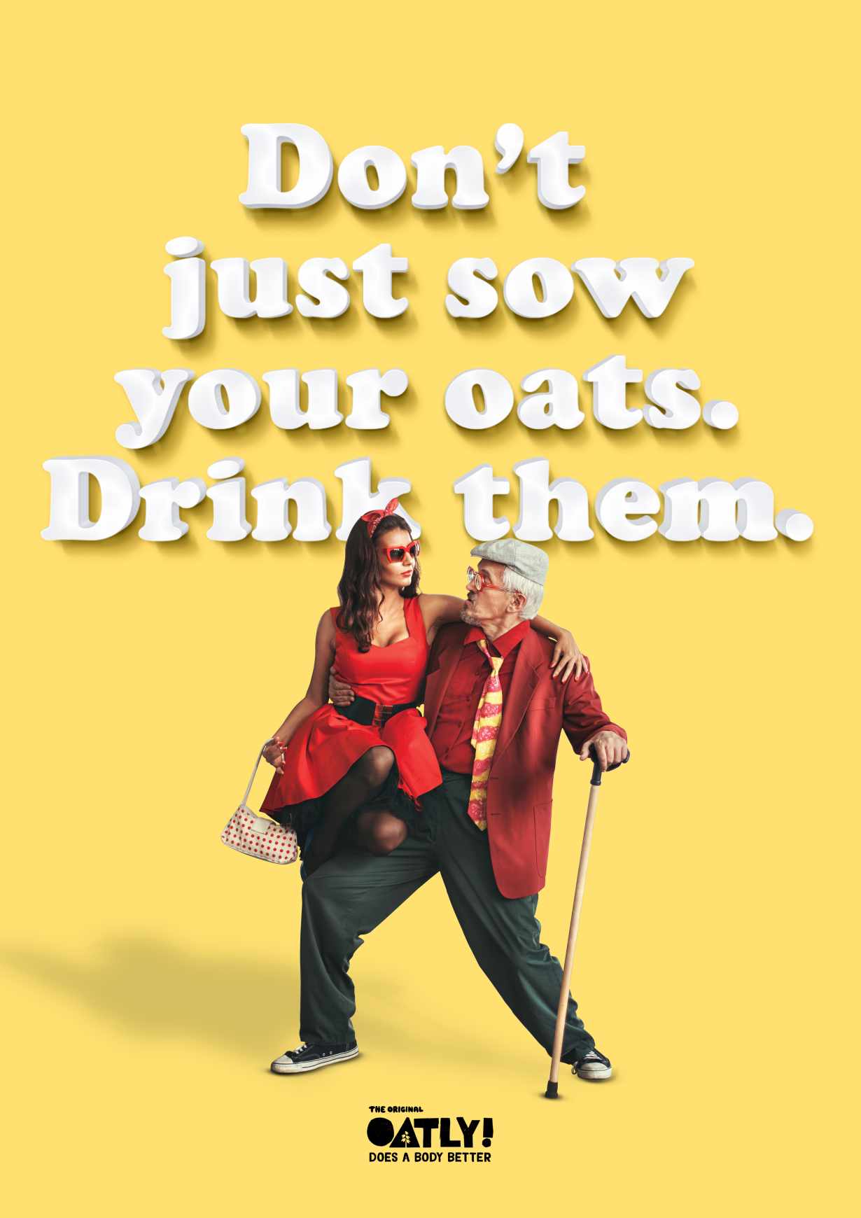 Oatly Print Ad - Oatly Does a Body Better - Drinkable Oats