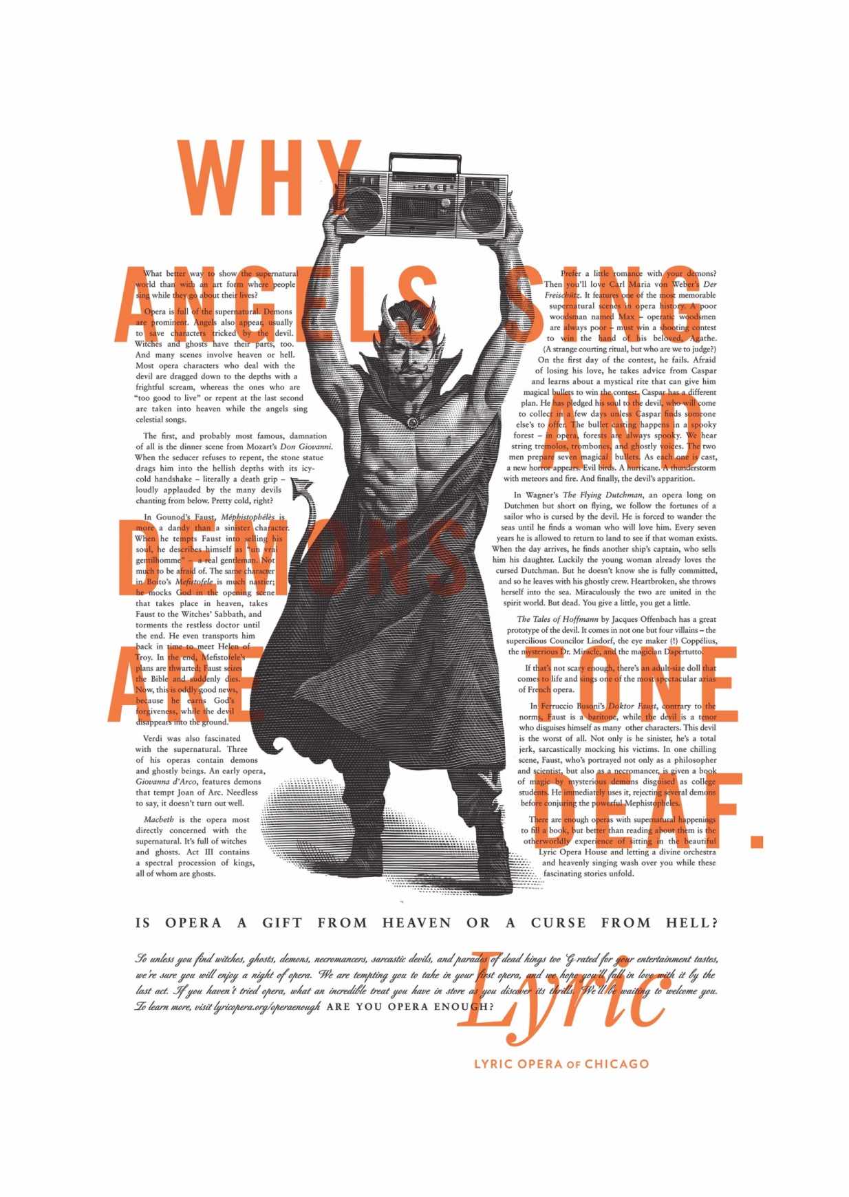 Lyric Opera of Chicago Print Ad - Angels and Demons