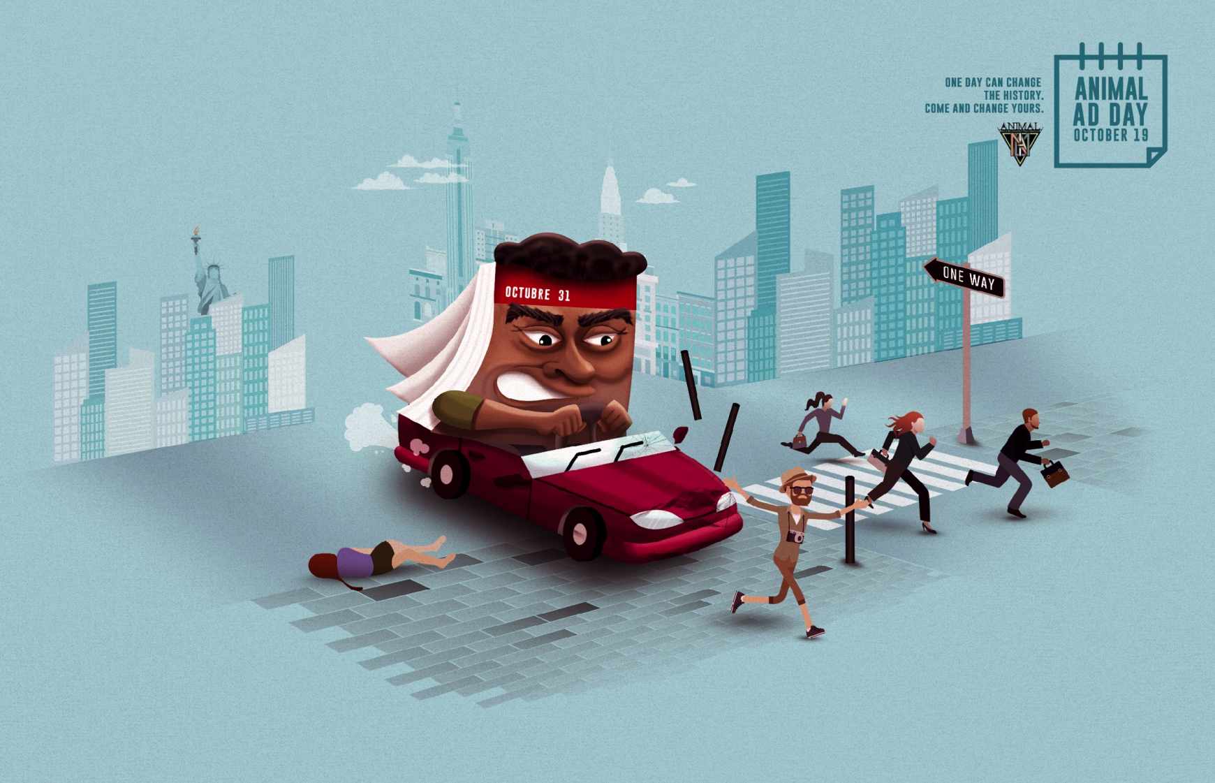 Animal Ad Day School Print Ad - Attack