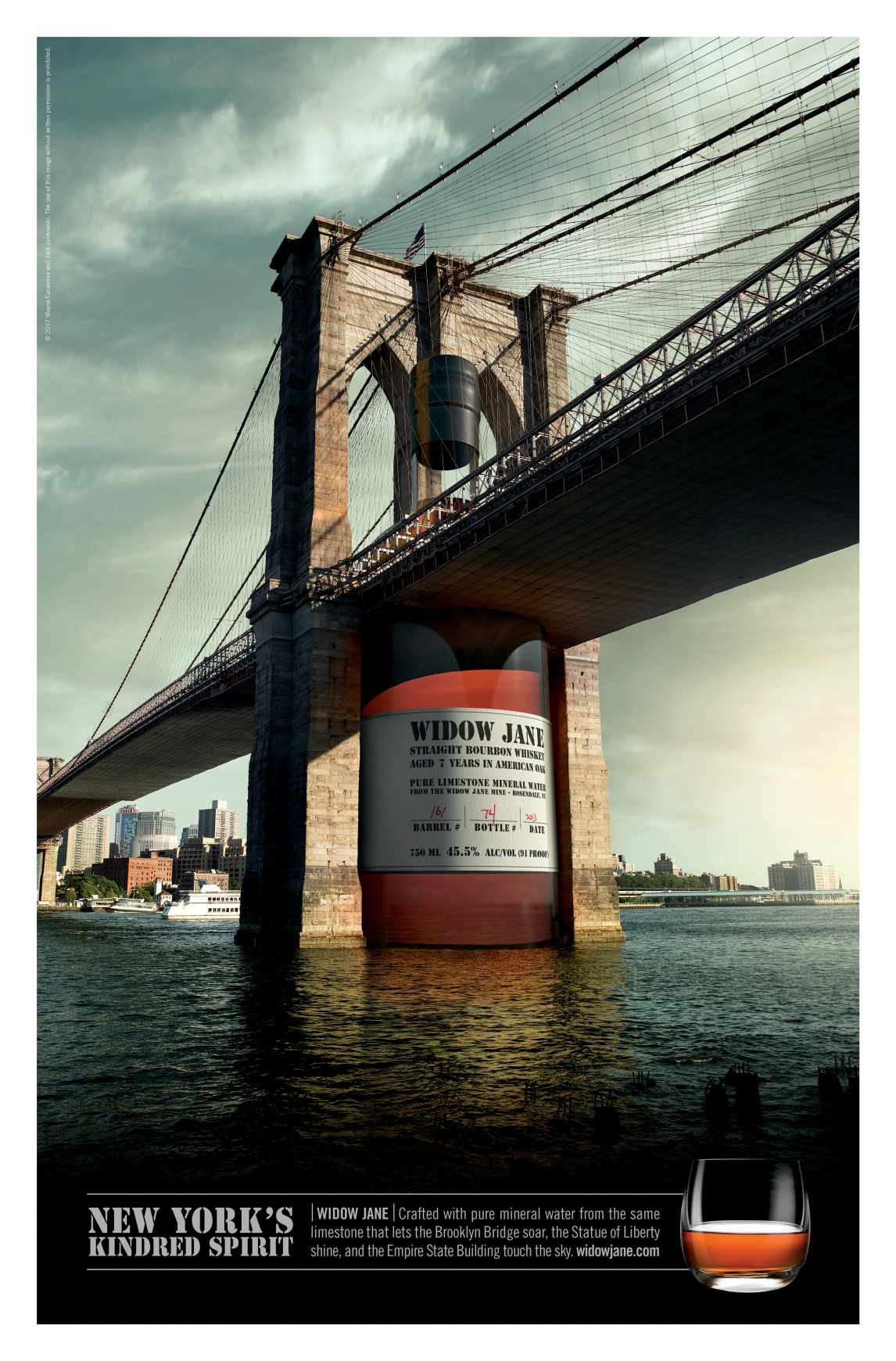 Widow Jane Outdoor Ad - New York’s Kindred Spirit - Brooklyn Bridge