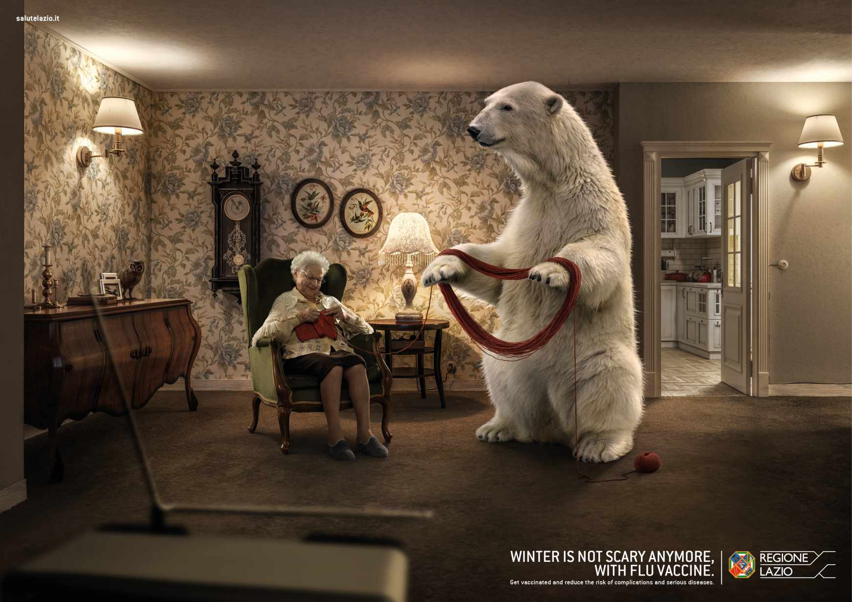 Regione Lazio Print Ad - Unscary Winter - Bear 