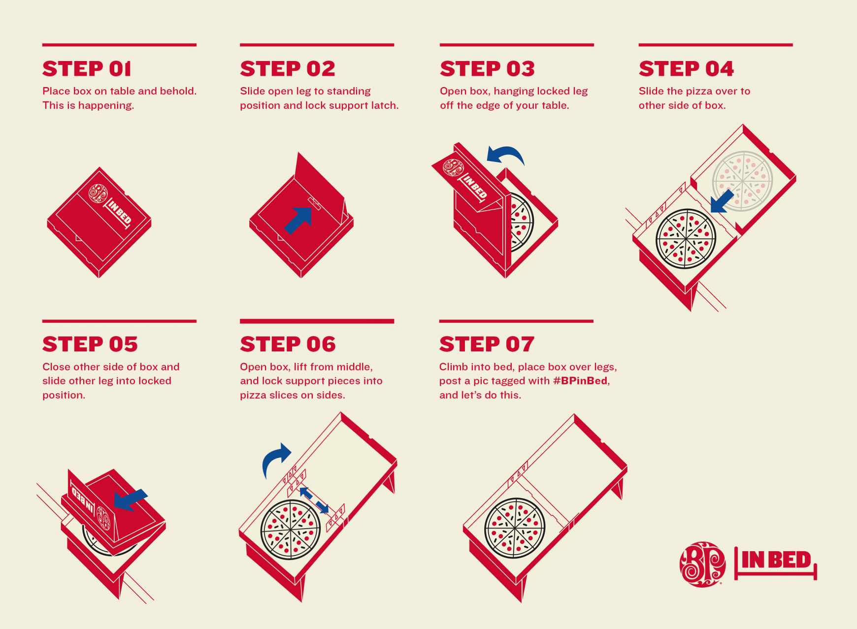 Boston Pizza Design Ad - BP in Bed