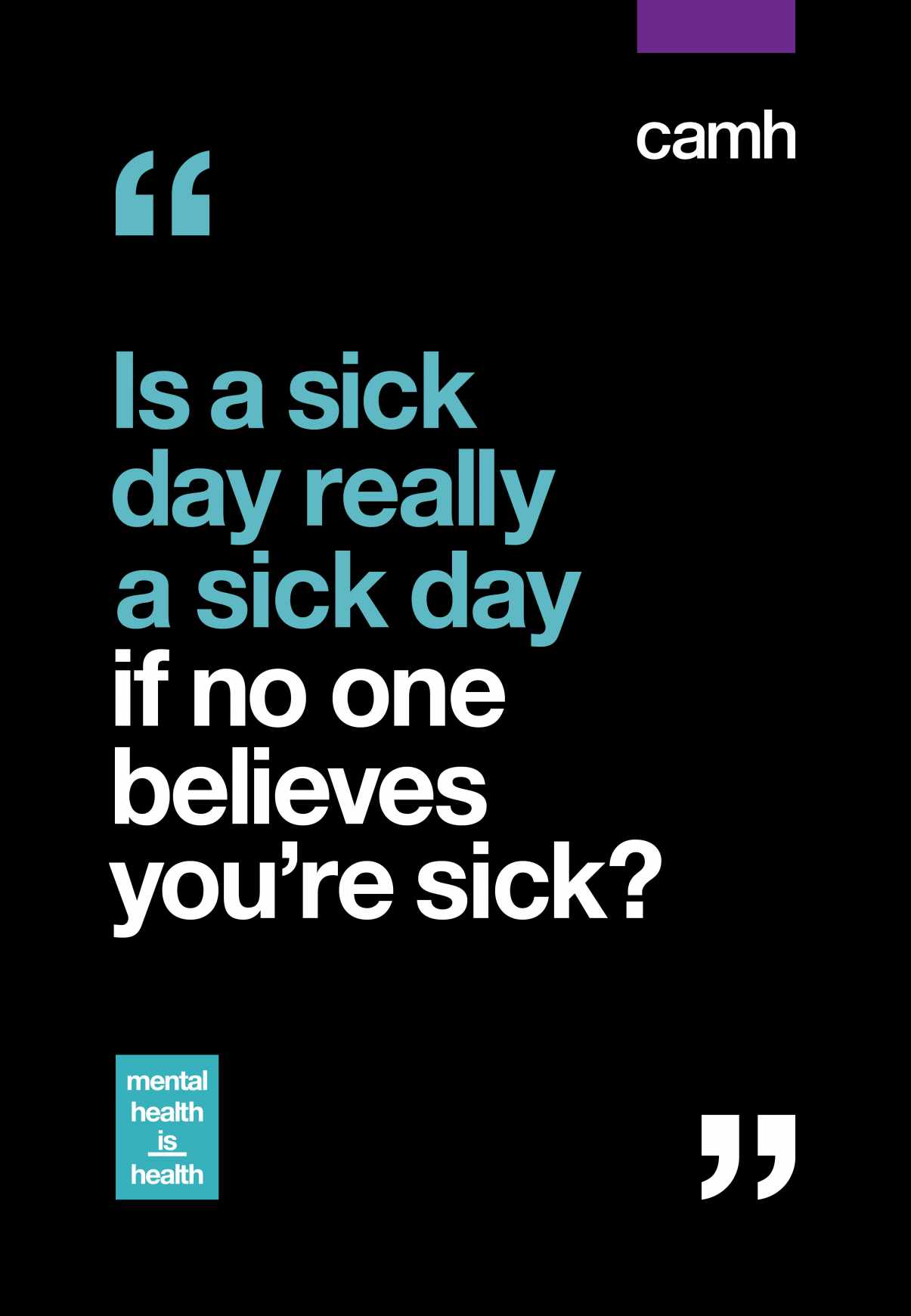 CAMH Integrated Ad - Mental Health Is Health 