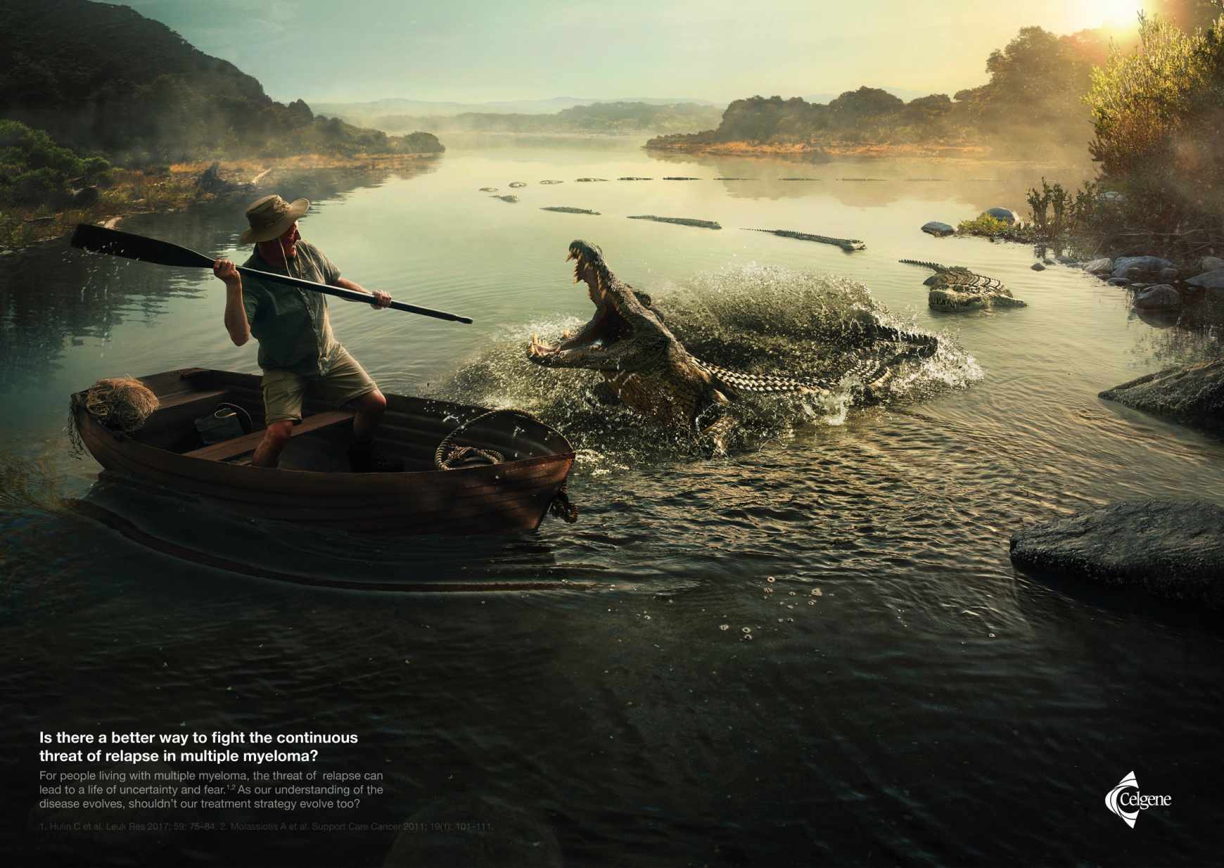 Celgene Print Ad - Continuous Threat - Crocodiles