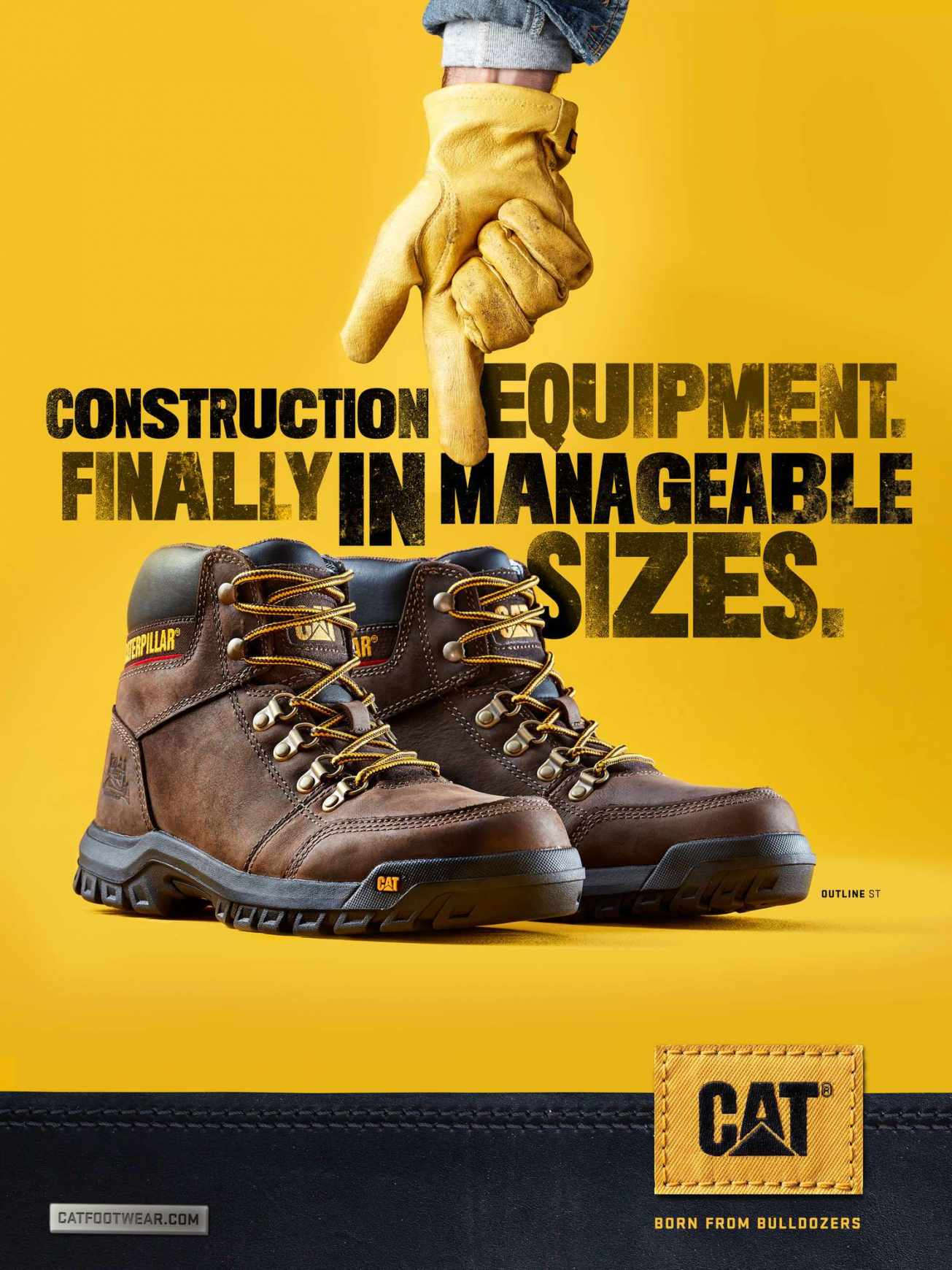 Cat Footwear Print Ad - Construction Equipment