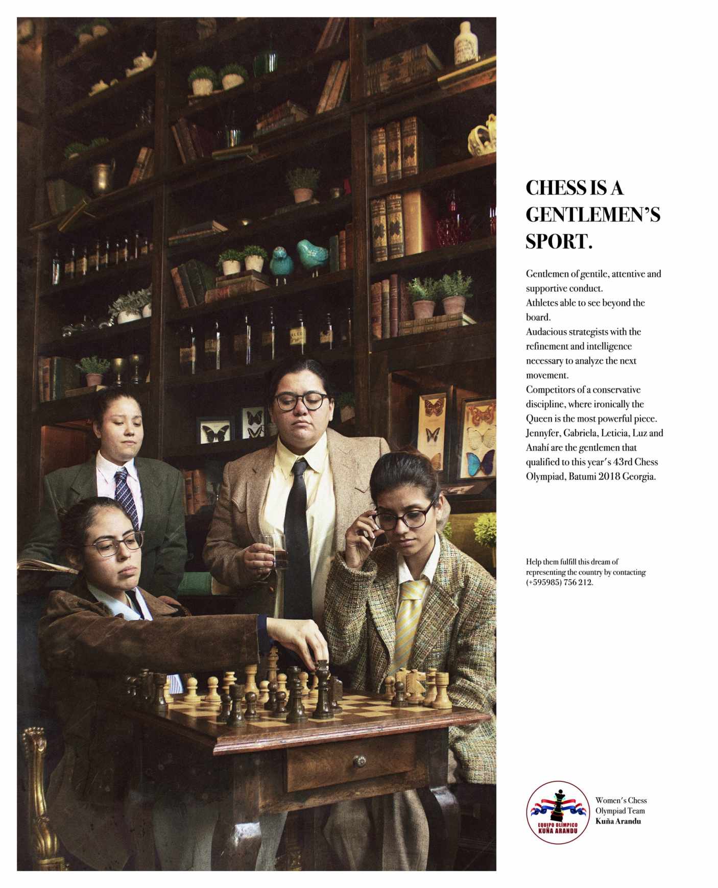 Equipo Olímpico Kuña Arandu Print Ad - Chess is a gentlemen's sport