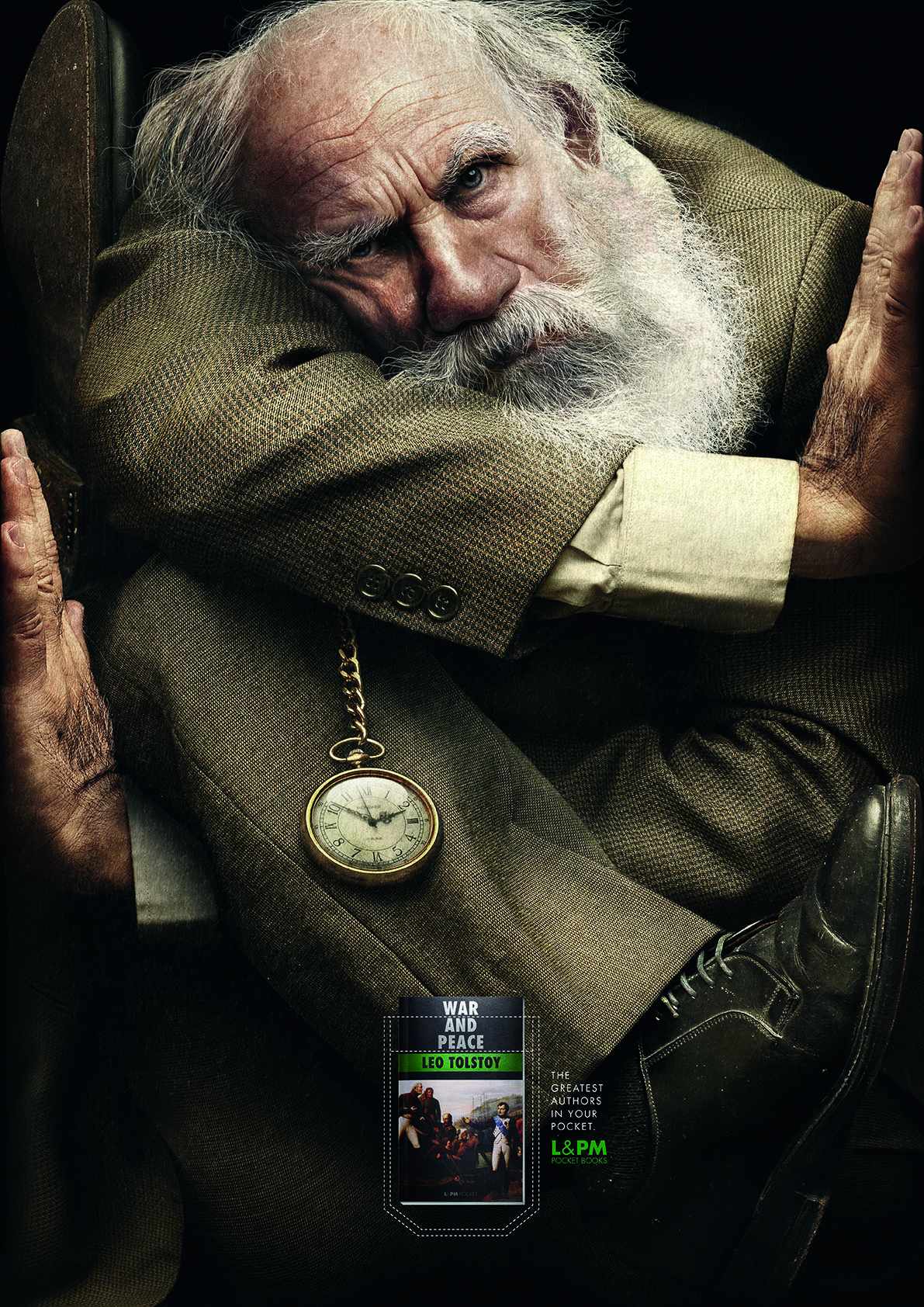 L&amp;PM Print Ad - Contortionists - Tolstoy