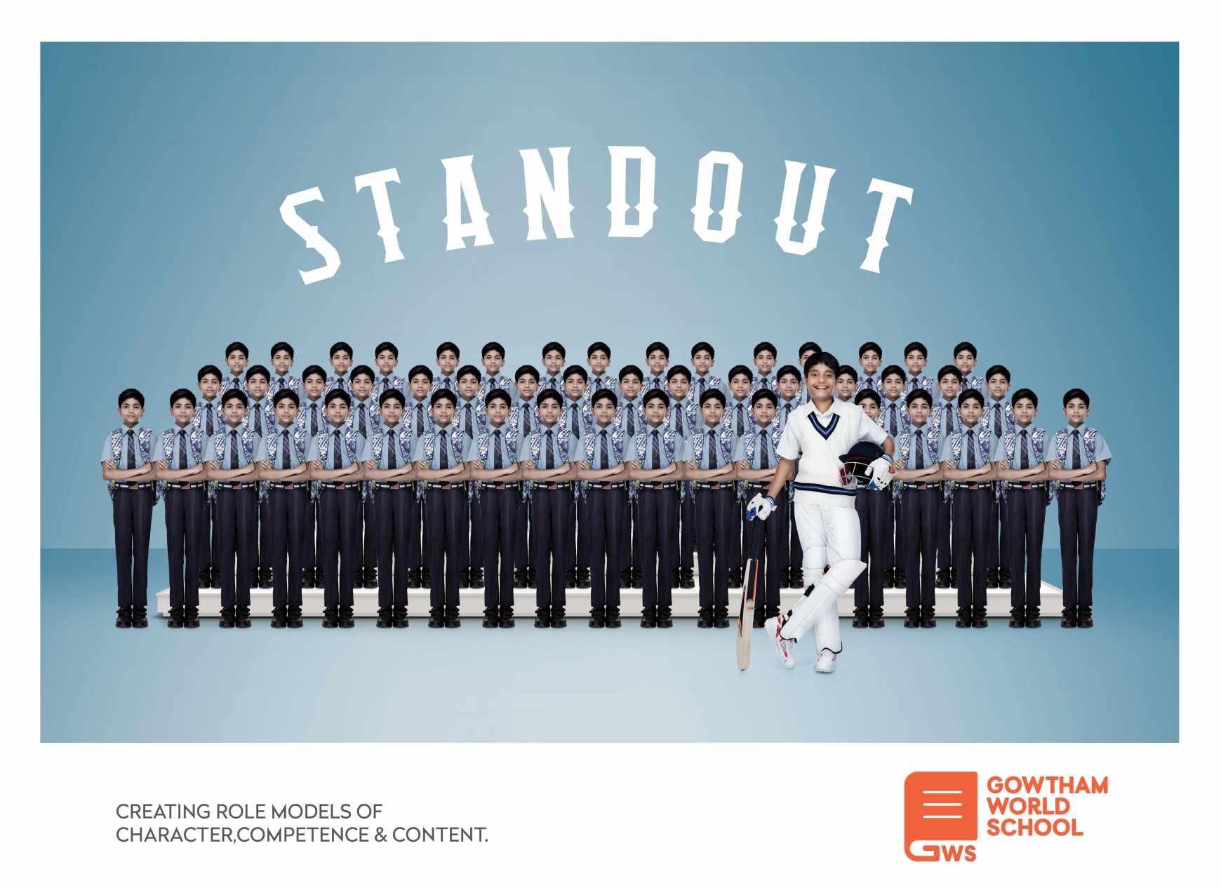 Gowtham World School Print Ad - Cricketer 