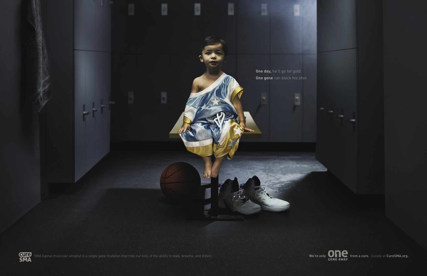 CureSMA Print Ad - One Gene Away - Basketball