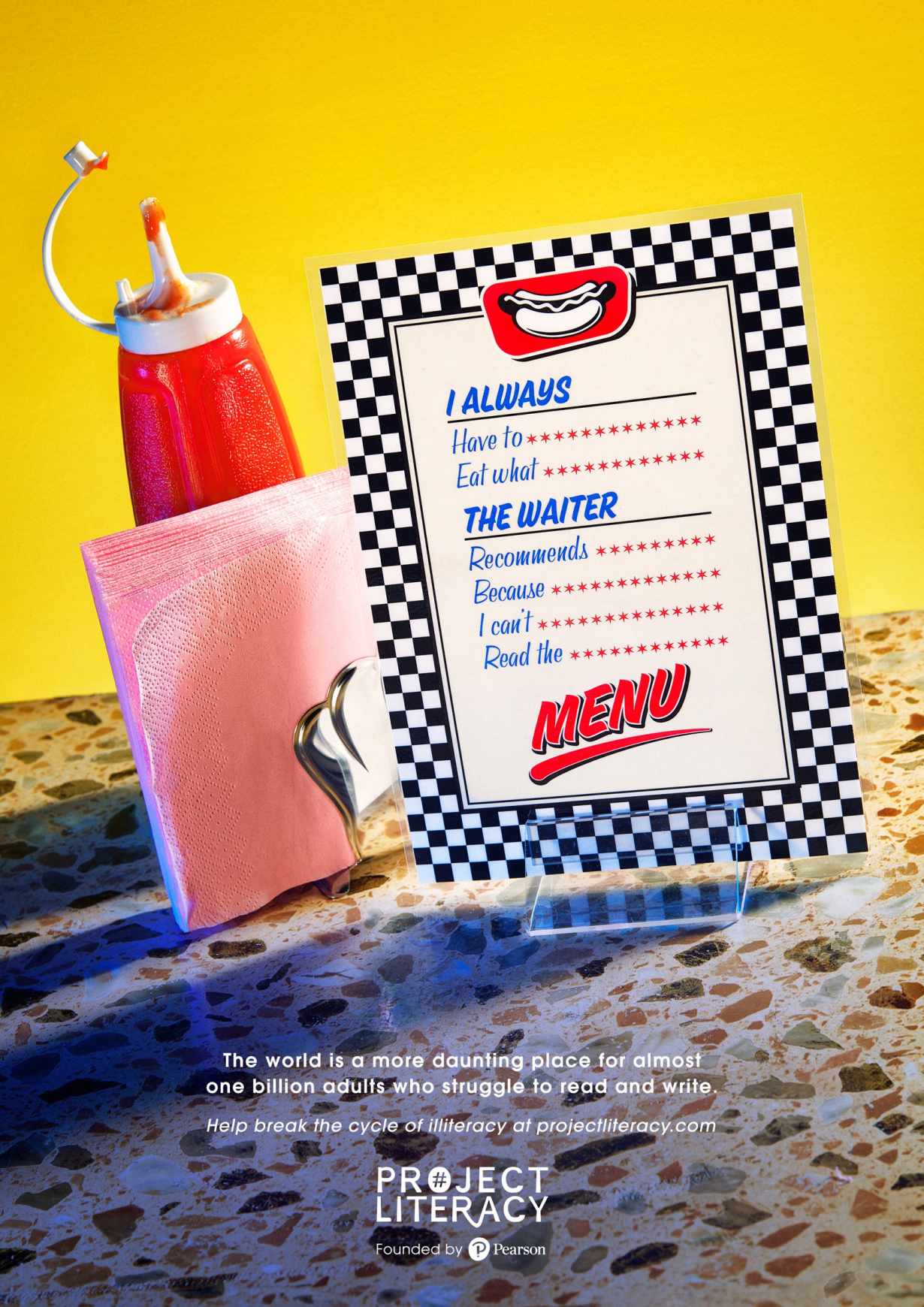 Project Literacy Print Ad - Daunting World - Menu