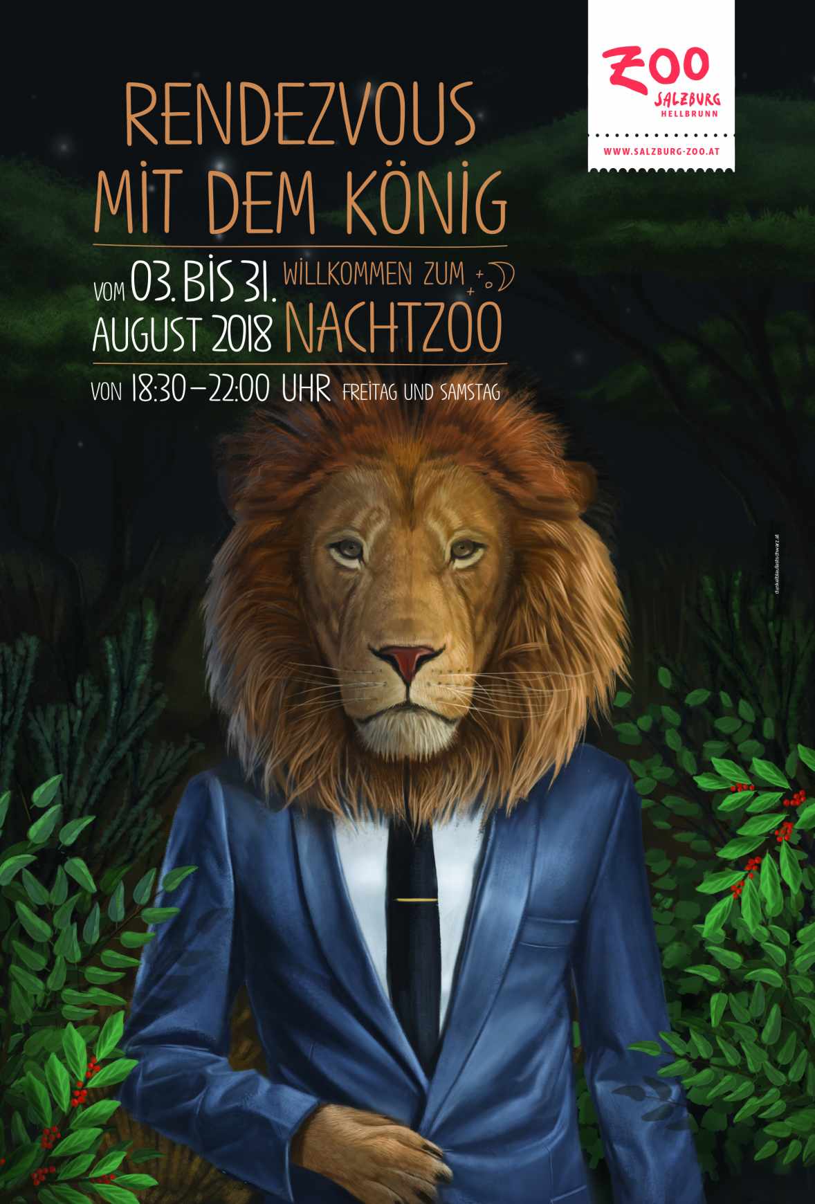 Salzburg Zoo Print Ad - Night Zoo - Lion 