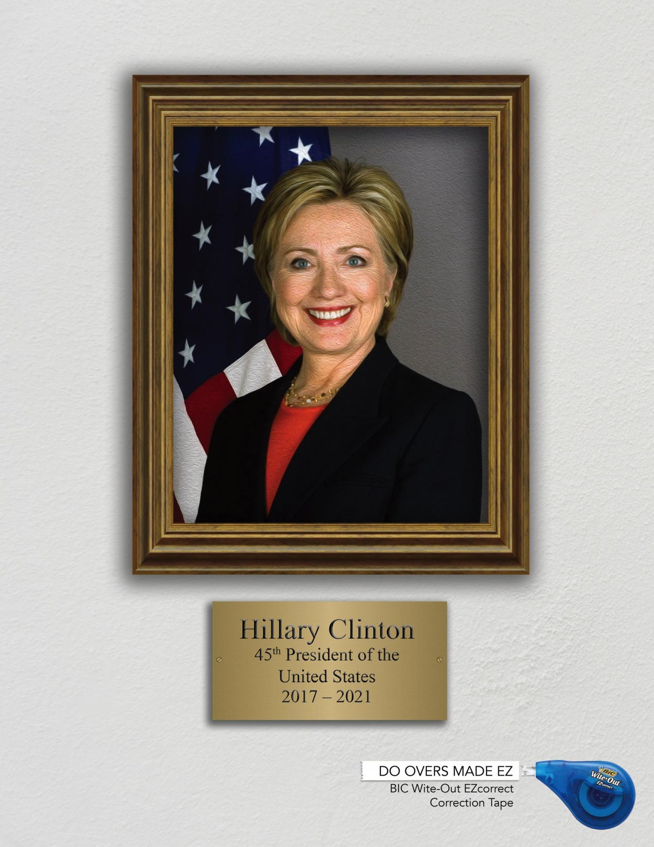 BIC Print Ad - Do Overs Made EZ, Hillary Clinton