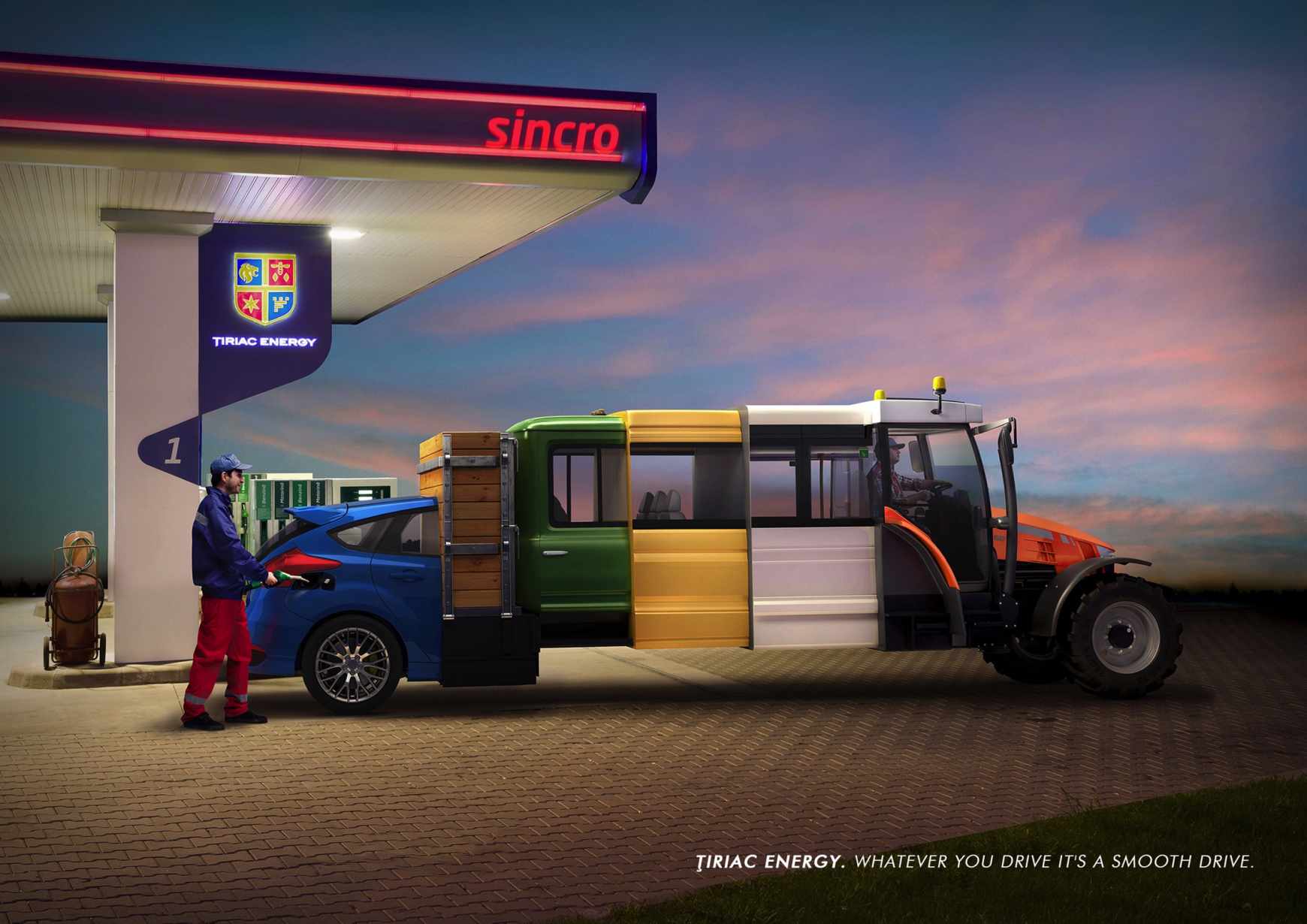 Tiriac Energy Print Ad - The Car-Truck-Van-Bus Tractor