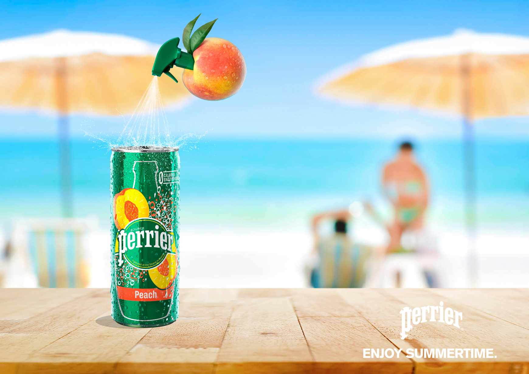 Perrier Print Ad - Enjoy Summertime - Peach