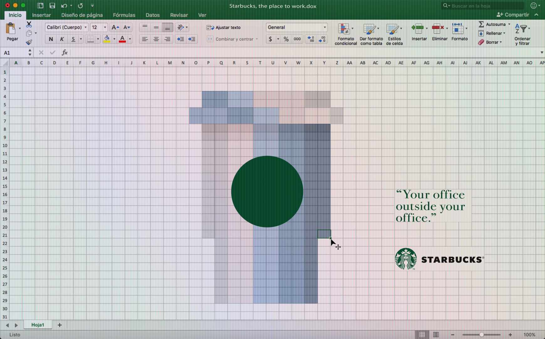 Starbucks Print Ad - Excel 