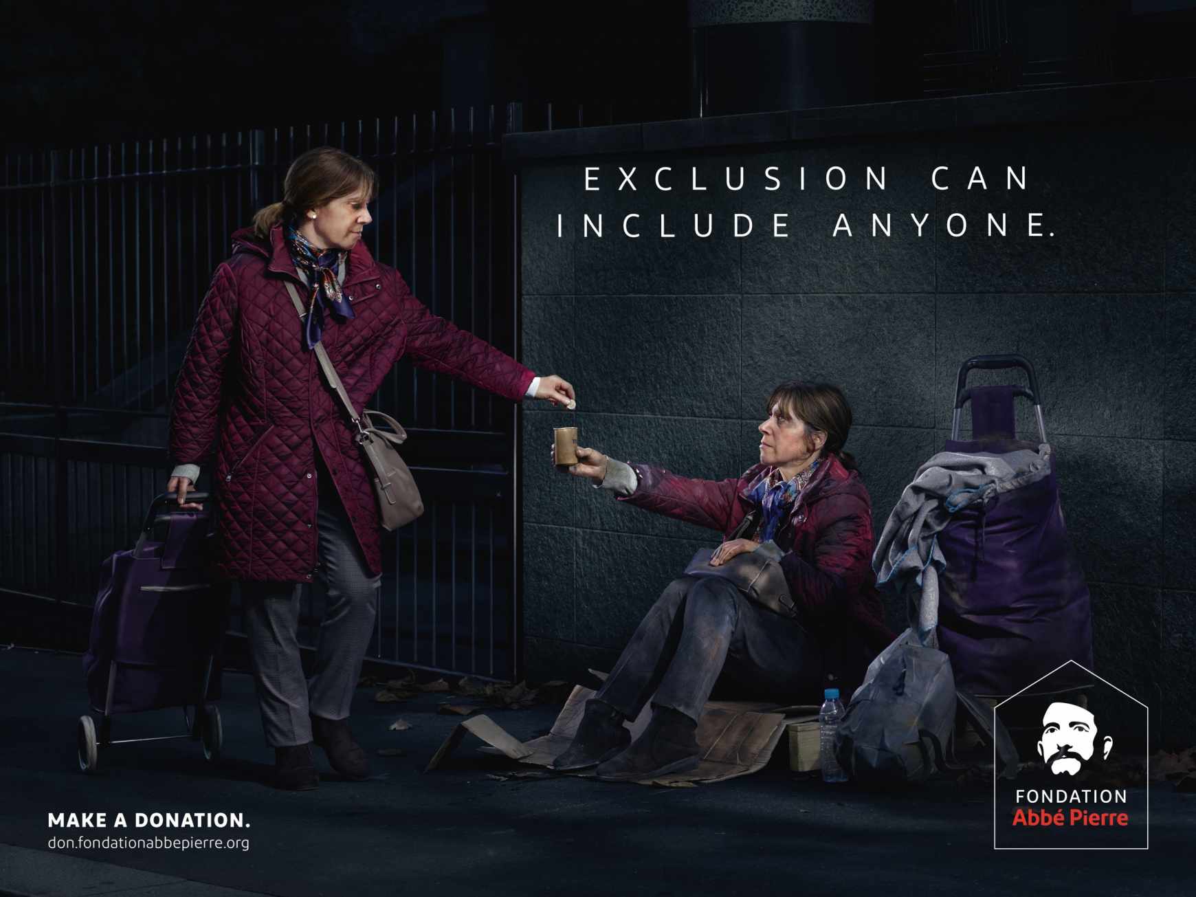 Fondation Abbé Pierre Outdoor Ad - Exclusion can include anyone, 2
