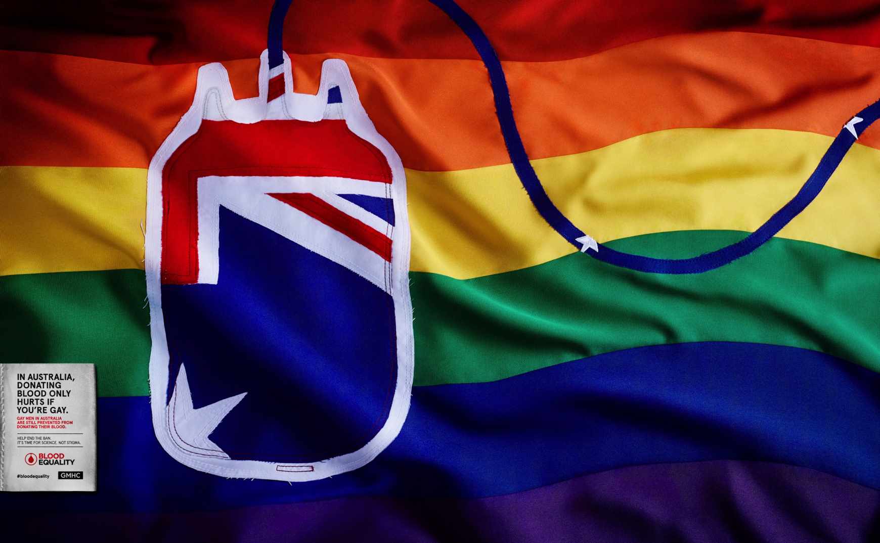 Gay Men’s Health Crisis Print Ad - Blood Flags - Australia 
