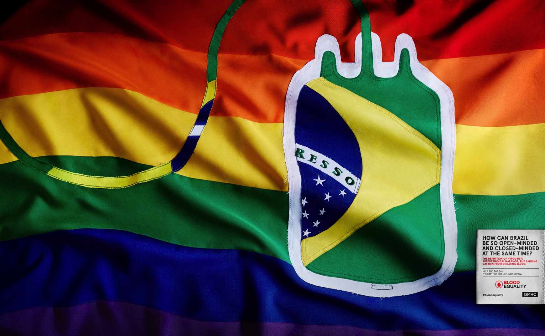 Gay Men’s Health Crisis Print Ad - Blood Flags - Brazil 