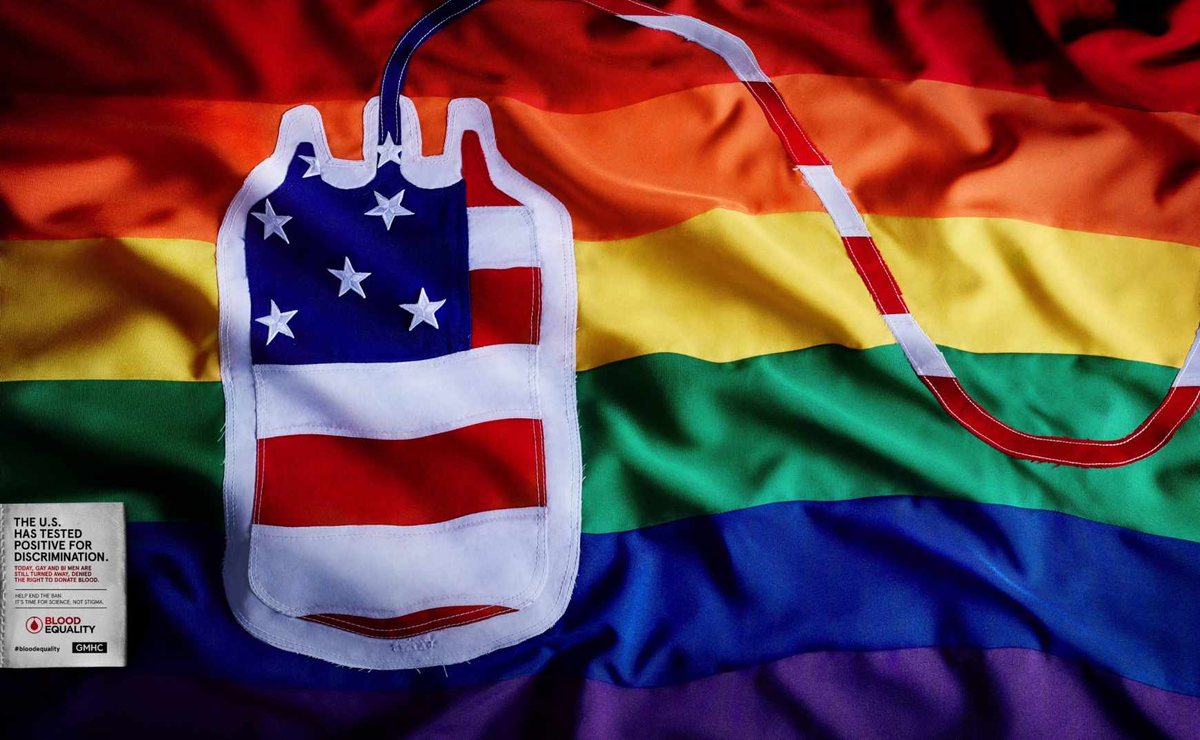 Gay Men’s Health Crisis Print Ad - Blood Flags - USA