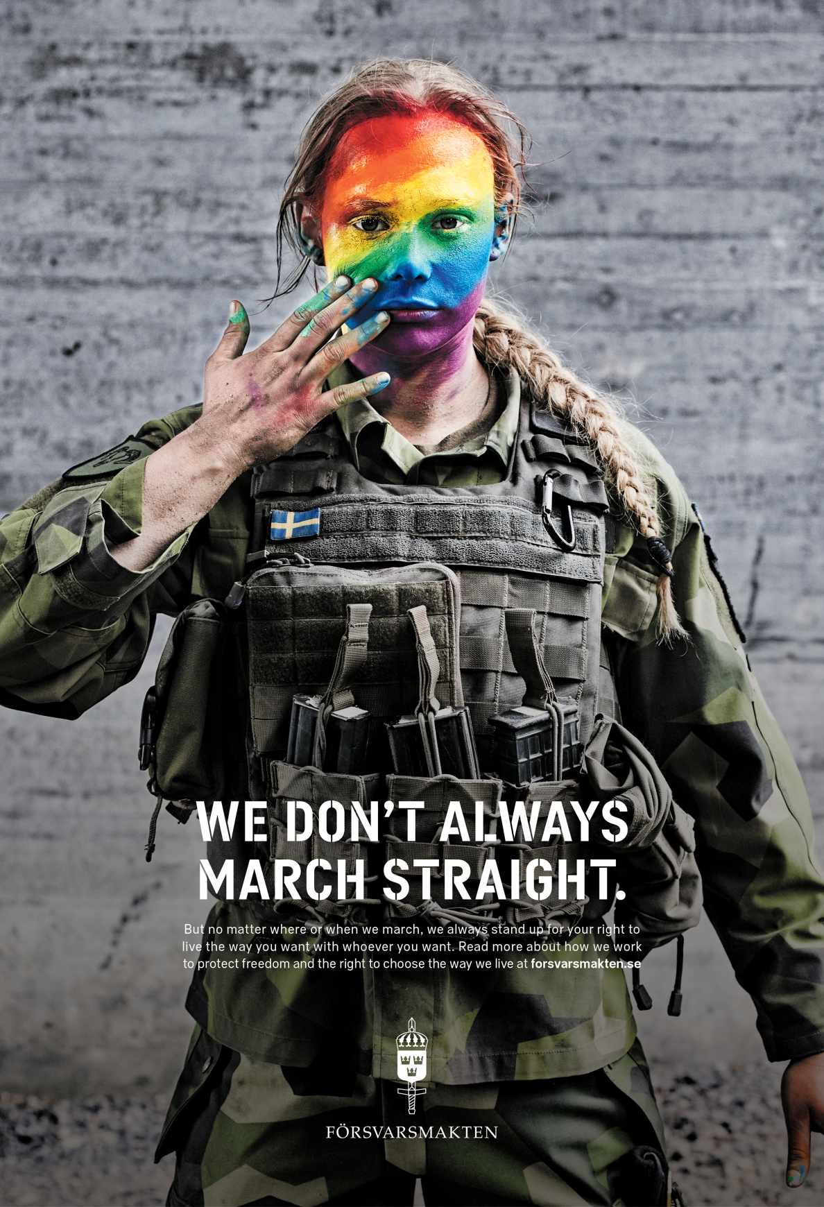 Swedish Armed Forces Print Ad - We Don't Always March Straight, 1 