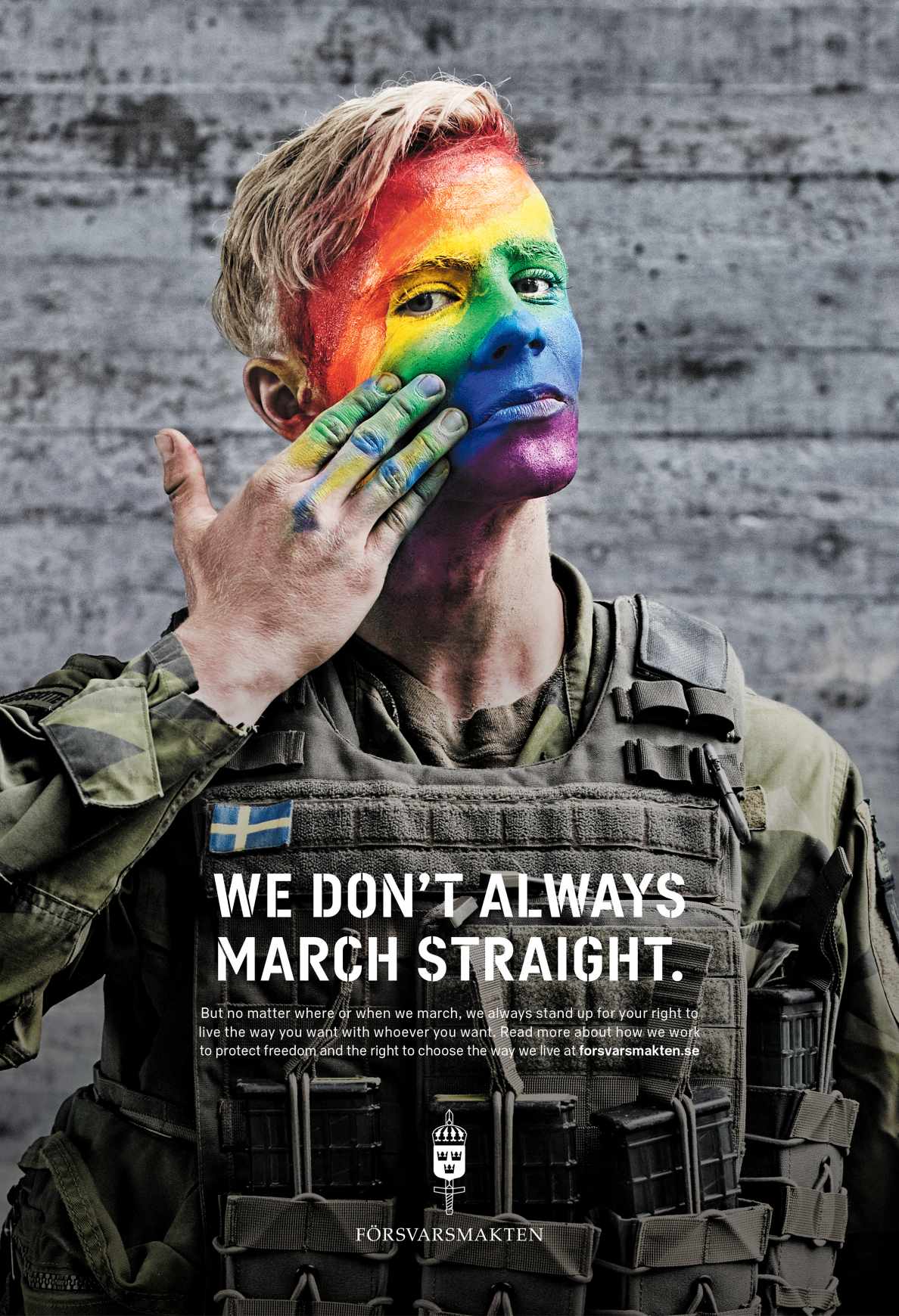 Swedish Armed Forces Print Ad - We Don't Always March Straight, 2